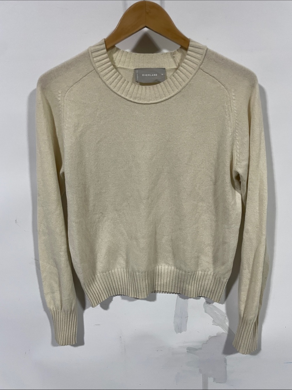 Everlane Ivory/Cream cashmere Crewneck Sweater